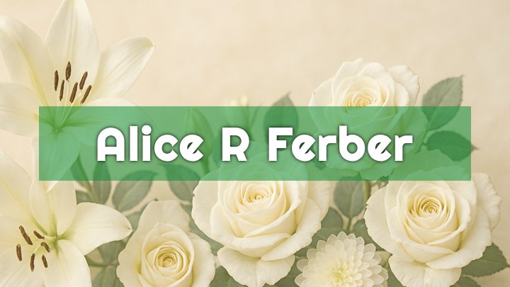 Alice R. Ferber, Fremont, NY